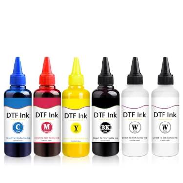 Imagem de YOUEXPERT Kit de recarga de tinta de transferência de calor premium DTF Ink para Epson L1800, R2400, L800, 1430, P400, P800, R2000, XP-15000, todas as impressoras DTF, para filme DTF (CMYBK Wh, 6 x