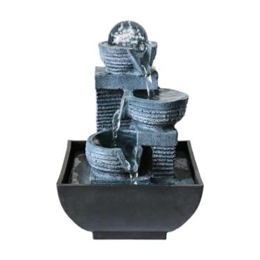 Imagem de Wswqop Fonte de água decorativa de mesa, cachoeira USB interna, decoração de bola giratória para casa, quarto com luz, decoração de sala de estar, Style a