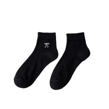 Imagem de 3 pares - Meias femininas curtas de verão com laço fino respirável Sweet Ballet Médio - Preto