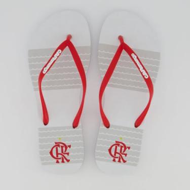 Imagem de Chinelo Flamengo Manto Feminino Branco e Vermelho