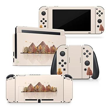 Imagem de Tacky Design Japanese Cherry Blossom Switch Skin Wrap Cover, Beige Skin for Nintendo Switch, Premium Vinyl 3M Full Wrap Decal (Mountains)