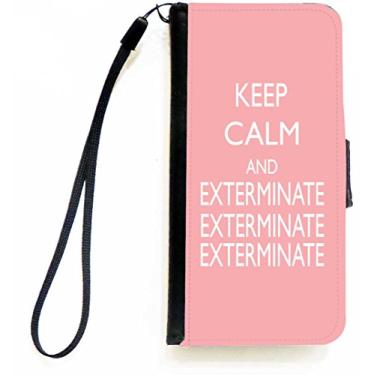 Imagem de Rikki Knight Capa carteira flip Keep Calm and Exterminate rosa claro com aba magnética para Apple iPhone 5c