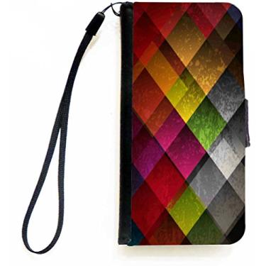 Imagem de Rikki Knight Capa carteira flip com formato de diamante arco-íris com aba magnética para Apple iPhone 5c