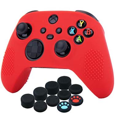 Imagem de YoRHa Capa de silicone para controle Xbox Series X/S x 1 (vermelho) com alças de polegar x 10