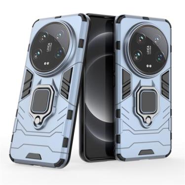 Imagem de Capa Protetora Magnética Anti-quedas para Xiaomi Mi 14 Ultra, Suporte Giratório + Proteção Militar (Azul-marinho)