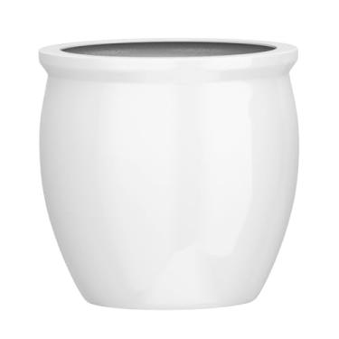 Imagem de Vaso Vietnamita Fibra De Vidro Caribe M 38cm Decorativo (Branco)