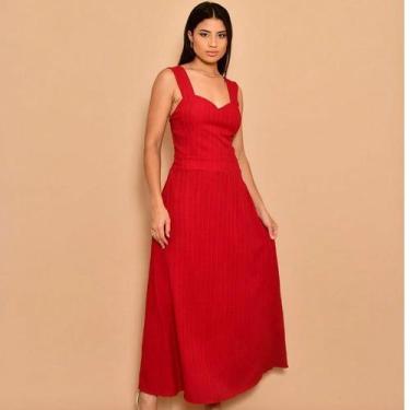 Imagem de Vestido longuete liso duna com bolsa alça larga 0054 - NoBrand, Marsal