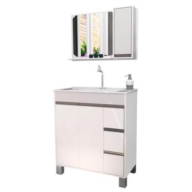 Imagem de Gabinete Armario Para Banheiro Fit Style 80 Branco - Gabinetto