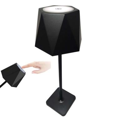 Imagem de Luminaria Abajur Mesa 3 Tons LED USB Bateria Recarregavel Casa Trabalho Quarto Sala Escritorio Recepçao Moderno Decorativo  Iluminaçao