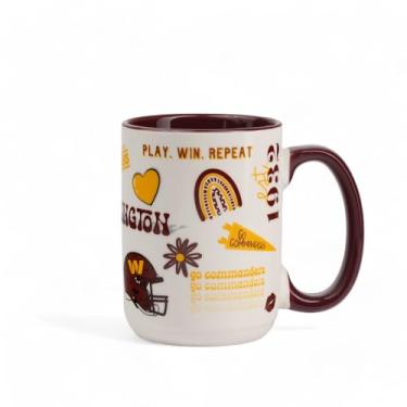 Imagem de The Memory Company | Caneca licenciada NFL com cabo de madeira de 425 g, Washington Commanders