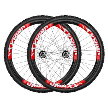 Imagem de Kit Bicicleta Aro 26 Vzan Vmaxx Cubos Cassete 36F Com Pneus e Câmaras,Preto Vermelho