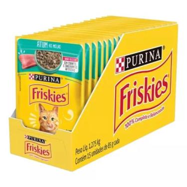 Imagem de Purina Friskies Alimento Úmido gatos adultos sachê 85g caixa 15 unidad