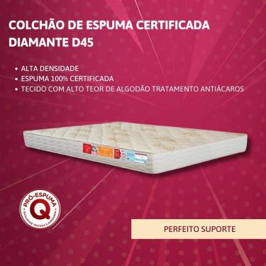 Imagem de Colchão de Espuma Queen Orthocrin Diamante D45  158x198x20 Espuma Certificada
