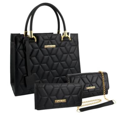 Imagem de Kit 3 Bolsas Femininas Bordada Paris, Bolsa Castelo, Bolsa Balada, Car