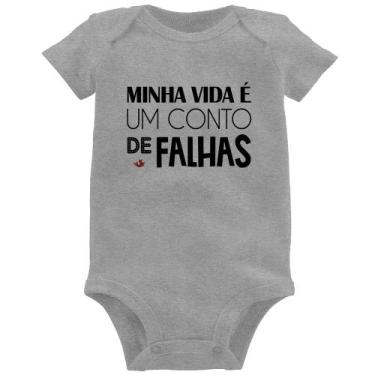Imagem de Body Bebê Minha vida é um conto de falhas - Foca na Moda, Cinza, M