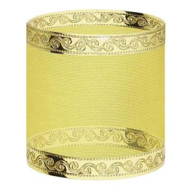 Imagem de Fita Natalina Aramada Voil Amarelo E Ouro 7,4cm X 10m - Fitas Regina W