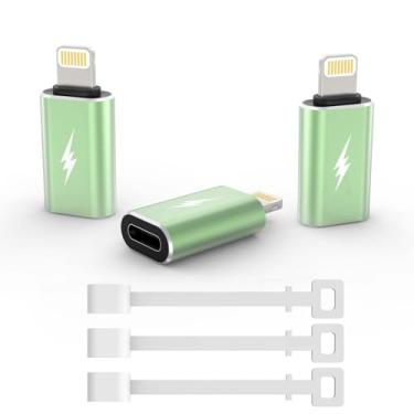 Imagem de TechMatte Adaptador Lightning fêmea USB C para macho [pacote com 3] 12W de carregamento apenas, compatível com iPhone 14, 13, 12, 11 Xs 8 SE iPad iPod AirPods, não serve para fones de ouvido de