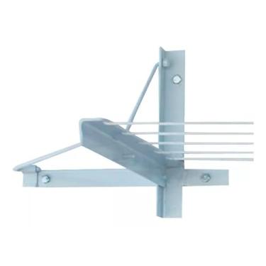 Imagem de Varal Retrátil de Parede Tecnovaral 5m - Branco com Cantoneira Reforçada