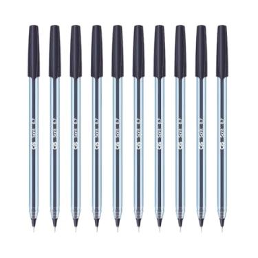 Imagem de Kit 10 Canetas Esferográfica Scrit Ponta Agulha 0.7mm (Preto)
