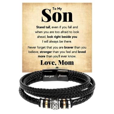 Imagem de FG Family Gift Mall To My Son, pulseira para filho dos pais, pulseira para filho da mãe, presente de filho da mãe e pai, presente de aniversário para filho, pulseira masculina, aniversário de filho