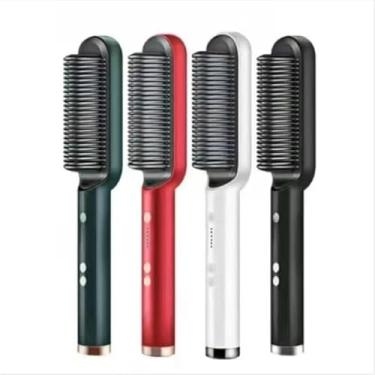 Imagem de Escova Alisadora Bivolt 5 em 1 hidrata, Anti-frizz, Alisa, Modela e Alinha Escova Alisadora Bivolt 5 em 1 - Alisa, Hidrata, Modela, Alinha e Anti-Frizz (Vermelho)