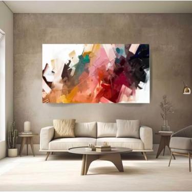Imagem de Quadro Tela Canvas Decorativo 100x70 Sala Abstrato Diversos Cor Da Armação Tecido Sobre Tela ()