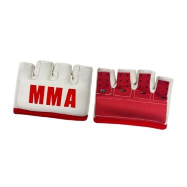 Imagem de Dynwave Luvas de boxe MMA Proteção Gear fitness Sweat absorvendo respirável meio dedo luvas de para Taekwondo luta, Branco