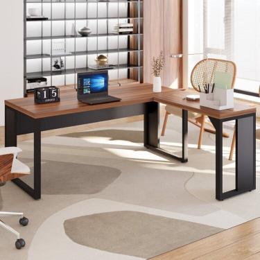 Imagem de Mesa para Escritório Diretor em L 170x160cm Espresso Móveis Marrom/Preto