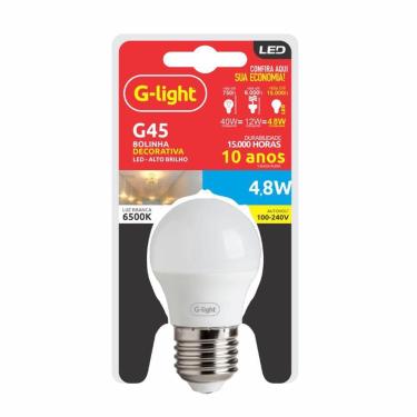 Imagem de Lâmpada Led Ence G45 Leitoso 4,8w 180 E27 Autovolt 6500k - Luz Branca