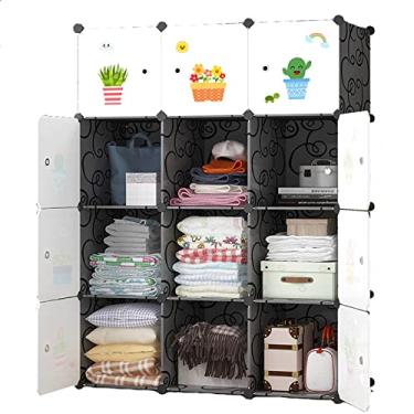 Imagem de Armários de guarda-roupa, roupeiros portáteis, combinação de quarto, armários modulares, livros, brinquedos, toalhas, caixas de armazenamento, economia de espaço, guarda-roupas