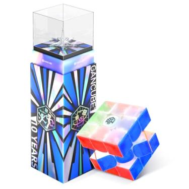 Imagem de Bukefuno GAN 15 Maglev UV (versão de 10º aniversário) 3x3 Speed Cube Flagship GAN15 Maglev Maglev 2024 Magic Puzzle sem adesivo 58,6 g Ultra-Leve 3x3x3 Gans Cubes