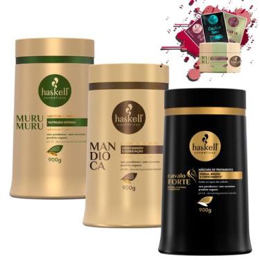 Imagem de Kit Haskell Mascaras Cavalo Forte Mandioca Murumuru 900g