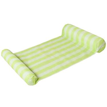Imagem de YONII Rede de água para natação com bomba de ar, espreguiçadeira, rede flutuante, boias, boias infláveis, para piscina, ar, cama flutuante, leve, cadeira flutuante, compacto e portátil, tapete de piscina (verde)
