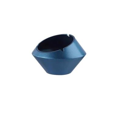 Imagem de Cinzeiro Cinzeiro de liga de metal, resistente e estável, cinzeiro decorativo para fumantes, para salas, salas, varandas, escritórios, etc. Cinzeiro de Mesa(Blue)