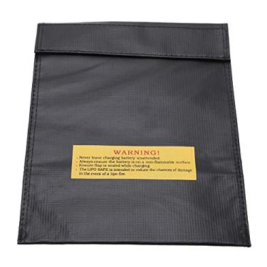 Imagem de Bolsa à Prova de Explosão da Bateria LIPO - Solução de Armazenamento Bateria à Prova Fogo Lítio para Carregamento Seguro e (Preto)