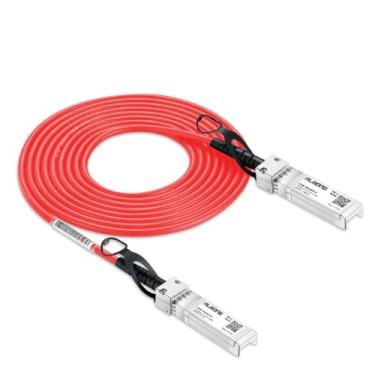 Imagem de Alwong Cabo de conexão direta (DAC) vermelho 3m/9,84 pés 10G SFP+, cabo Twinax passivo, 10GBASE- SFP+ para conector SFP+, para Cisco SFP-H10GB-CU3M, Ubiquiti, Arista, D-Link, Mikrotik, Netgear, etc.