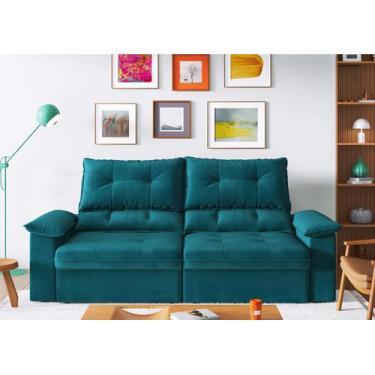 Imagem de Sofá Ravena 3 Lugares 1,80m L Retrátil e Reclinável em Suede Cialar - 