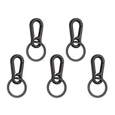 Imagem de DS. DISTINCTIVE STYLE Chaveiro mosquetão de aço inoxidável com gancho de pressão para chaves de liberação rápida (7,4 cm - preto)