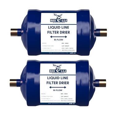 Imagem de Pacote com 2 filtros de líquido refrigerante Buck Bi-Flow 3/20.3 cm ODF Sweat BFK-083S - Compatível com CFC, HCFC, HFC - Ideal para bomba de calor e ar condicionado frio reto (1-5 toneladas)
