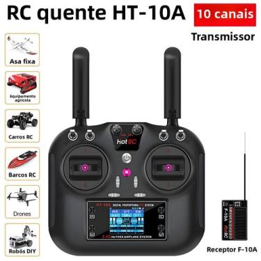 Imagem de Transmissor RC 10CH 2.4G Com Tela De 1,7 Polegadas Para Modelos De Avi