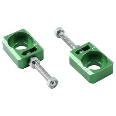 Imagem de PowerMotor Bloco de eixo de 13 mm de 1,3 cm, ajustador de tensor de corrente CNC para bicicleta suja elétrica Surron Light Bee S X Segway X160 X260 Ebike-Green