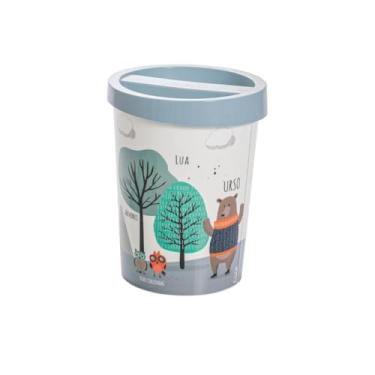 Imagem de Lixeira Decorada C/Tampa 5,5l Infantil Plasútil Quarto Bebê (Bichinho Azul)