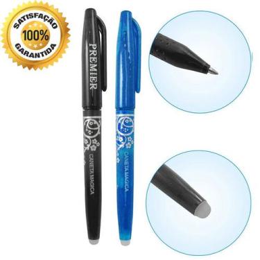 Imagem de 02 Canetas Apaga Calor Magica Fantasminha Frixion Preta Azul - De Acor