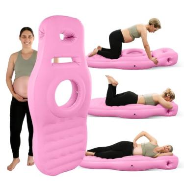 Imagem de Toggloo Travesseiro inflável para gravidez de corpo inteiro, colchão de ar para gestantes de corpo inteiro com orifício de barriga para conforto – Melhor suporte de sono propenso para mulheres