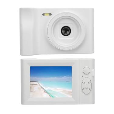 Imagem de Câmera digital 1080p 20MP, câmera vlogging portátil pequena, tela de 2,8 polegadas, zoom digital 8x, multifuncional, bateria de 800 mAh, compatível com tripé (branco)