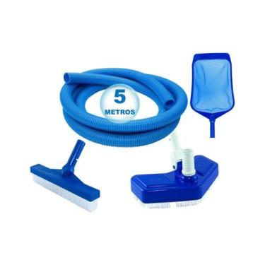 Imagem de Kit limpeza para piscina alvenaria vinil fibra com 5m mangueira - GENÉ