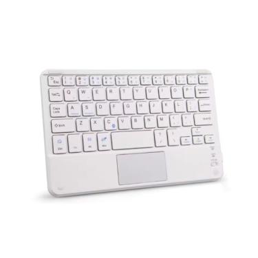 Imagem de Teclado Bluetooth com Touchpad Compatível IOS/Android Windows Ultrafino para iPhone/IPad Pro/Mac, tablets em geral e laptop - Branco