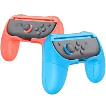 Imagem de FINTIE Grips for Nintendo Switch 2 (2025) Joy-Con, [Ergonomic Design] Wear-Resistant Comfort Game Controller Handle Kit for Switch Next Gen 2025 Joy Con, 2-Pack (Blue Orange)