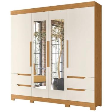 Imagem de Albatroz Móveis - Guarda Roupa Vivacce Casal com Espelho 4 Portas 2,12M Móveis Albatroz
