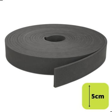 Imagem de Eva Flexível 5Cm Largura Rodapé Roda Meio 10 Mts Cinza Liso - Nova Mol